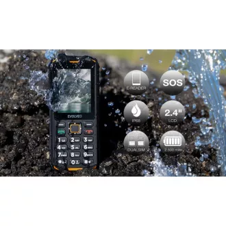 EVOLVEO StrongPhone X5, wasserdichtes, robustes Dual-SIM-Handy, schwarz-orange EVOLVEO StrongPhone X5, wasserdichtes, robustes Dual-SIM-Handy, schwarz-orange
