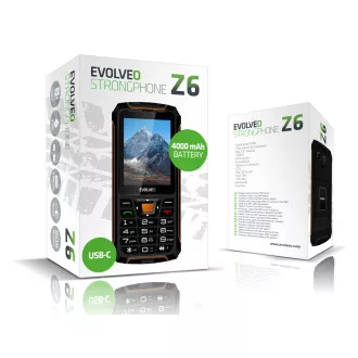 EVOLVEO StrongPhone Z6, wasserdichtes, robustes Dual-SIM-Handy, schwarz-orange - Gebraucht EVOLVEO StrongPhone Z6, wasserdichtes, robustes Dual-SIM-Handy, schwarz-orange - Gebraucht