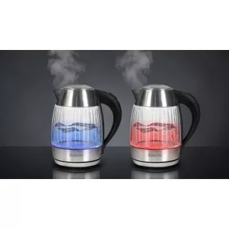 Salente StripeGlass, elektrischer Wasserkocher 1,8 l, Edelstahl/Glas, rote Hintergrundbeleuchtung Salente StripeGlass, elektrischer Wasserkocher 1,8 l, Edelstahl/Glas, rote Hintergrundbeleuchtung
