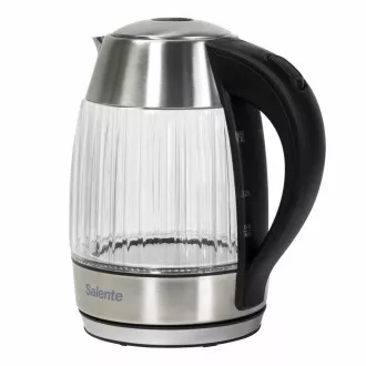 Salente StripeGlass, elektrischer Wasserkocher 1,8 l, Edelstahl/Glas, rote Hintergrundbeleuchtung Salente StripeGlass, elektrischer Wasserkocher 1,8 l, Edelstahl/Glas, rote Hintergrundbeleuchtung