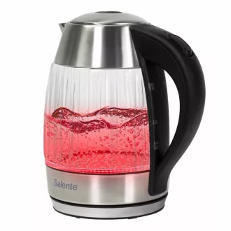 Salente StripeGlass, elektrischer Wasserkocher 1,8 l, Edelstahl/Glas, rote Hintergrundbeleuchtung Salente StripeGlass, elektrischer Wasserkocher 1,8 l, Edelstahl/Glas, rote Hintergrundbeleuchtung