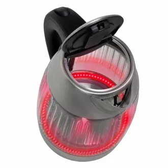 Salente StripeGlass, elektrischer Wasserkocher 1,8 l, Edelstahl/Glas, rote Hintergrundbeleuchtung Salente StripeGlass, elektrischer Wasserkocher 1,8 l, Edelstahl/Glas, rote Hintergrundbeleuchtung