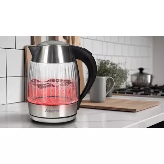Salente StripeGlass, elektrischer Wasserkocher 1,8 l, Edelstahl/Glas, rote Hintergrundbeleuchtung Salente StripeGlass, elektrischer Wasserkocher 1,8 l, Edelstahl/Glas, rote Hintergrundbeleuchtung