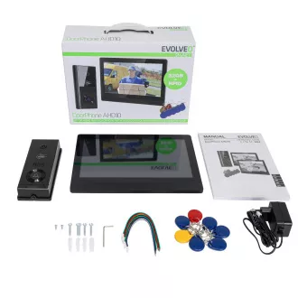 EVOLVEO DoorPhone AHD10, Home WiFi Videophone Kit mit Türsteuerung und RFID, schwarzer 10" Monitor