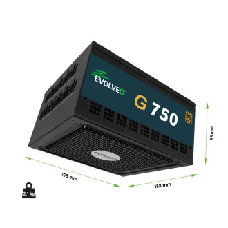 EVOLVEO G750,750W,ATX3.1,14cm,aPFC,80 GOLD,3YRW