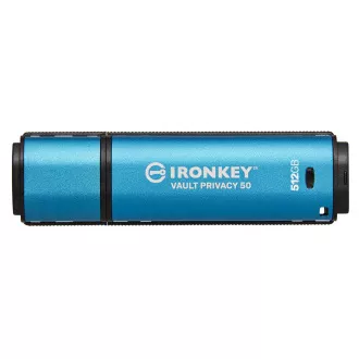 Kingston Ironkey Vault Privacy 50/512GB/USB 3.2/USB-A/Blau Kingston Ironkey Vault Privacy 50/512GB/USB 3.2/USB-A/Blau