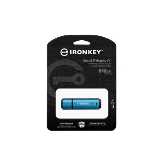 Kingston Ironkey Vault Privacy 50/512GB/USB 3.2/USB-A/Blau Kingston Ironkey Vault Privacy 50/512GB/USB 3.2/USB-A/Blau