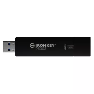 Kingston Ironkey D500S/32GB/USB 3.2/USB-A/Schwarz Kingston Ironkey D500S/32GB/USB 3.2/USB-A/Schwarz