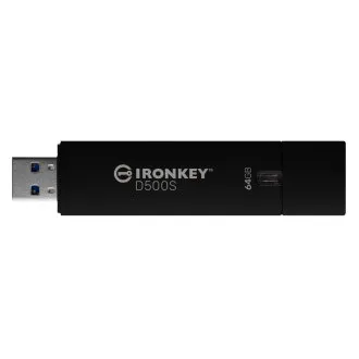 Kingston Ironkey D500S/64GB/USB 3.2/USB-A/Schwarz