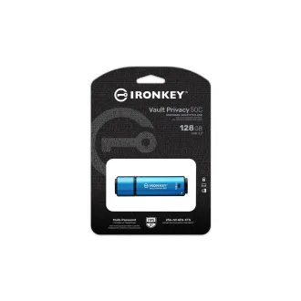 Kingston Ironkey Vault Privacy 50C/128GB/USB 3.2/USB-C/Blau Kingston Ironkey Vault Privacy 50C/128GB/USB 3.2/USB-C/Blau