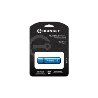 Kingston Ironkey Vault Privacy 50C/128GB/USB 3.2/USB-C/Blau Kingston Ironkey Vault Privacy 50C/128GB/USB 3.2/USB-C/Blau