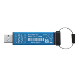 Kingston IronKey-Tastatur 200/64GB/USB 3.2/USB-A/Blau