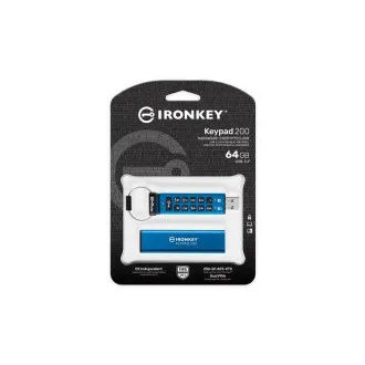 Kingston IronKey-Tastatur 200/64GB/USB 3.2/USB-A/Blau Kingston IronKey-Tastatur 200/64GB/USB 3.2/USB-A/Blau