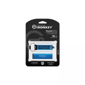 Kingston Ironkey Keypad 200C/16GB/USB 3.0/USB-C/Blau