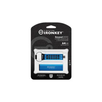 Kingston Ironkey Keypad 200C/64GB/USB 3.0/USB-C/Blau Kingston Ironkey Keypad 200C/64GB/USB 3.0/USB-C/Blau