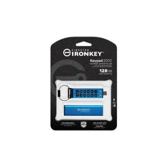 Kingston Ironkey Keypad 200C/128GB/USB 3.0/USB-C/Blau Kingston Ironkey Keypad 200C/128GB/USB 3.0/USB-C/Blau