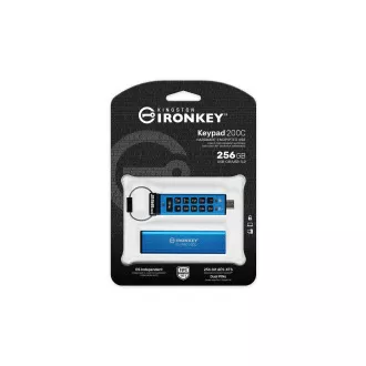 Kingston Ironkey Keypad 200C/256GB/USB 3.0/USB-C/Blau Kingston Ironkey Keypad 200C/256GB/USB 3.0/USB-C/Blau