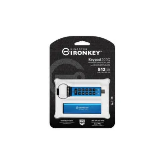 Kingston IronKey-Tastatur 200C/512GB/USB 3.2/USB-C/Blau Kingston IronKey-Tastatur 200C/512GB/USB 3.2/USB-C/Blau