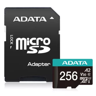 ADATA V30S/Micro SDXC/256GB/UHS-I U3/Klasse 10/ Adapter ADATA V30S/Micro SDXC/256GB/UHS-I U3/Klasse 10/ Adapter