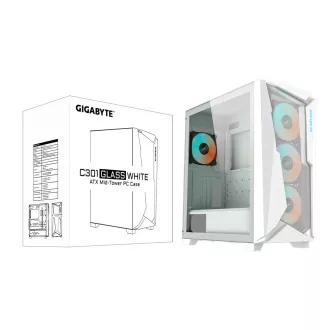 GIGABYTE C301 GLASS/Midi Tower/Transparent/Weiß GIGABYTE C301 GLASS/Midi Tower/Transparent/Weiß