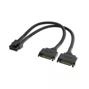 AKASA - Dual SATA auf 8-Pin CPU Power Adapter Kabel
