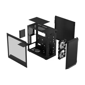 Fractal Design Focus 2 RGB Schwarz TG Clear Tint/Midi Tower/Transpar./Schwarz Fractal Design Focus 2 RGB Schwarz TG Clear Tint/Midi Tower/Transpar./Schwarz
