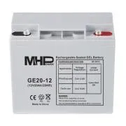MHPower GE20-12 Gel-Batterie 12V/20Ah, Klemme T1 - M5, Deep Cycle