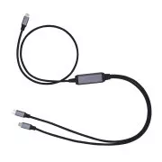 C-TECH USB Typ-C PD 100W Stromsplitterkabel, 0,7m   2x0,5m, schwarz