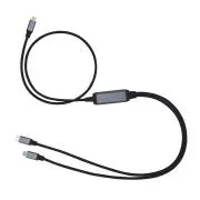 C-TECH USB Typ-C PD 100W Stromsplitterkabel, 0,7m   2x0,5m, schwarz