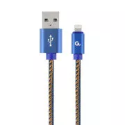 Gembird geflochtenes Denim USB-A/Lightning Kabel 2m