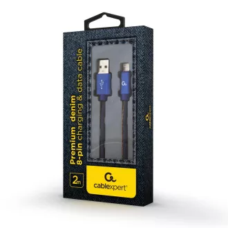 Gembird geflochtenes Denim USB-A/Lightning Kabel 2m Gembird geflochtenes Denim USB-A/Lightning Kabel 2m