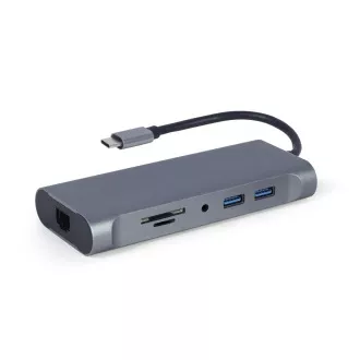 Gembird USB-C 7v1 Multiport USB 3.0 HDMI VGA PD Kartenleser Stereo-Audio Gembird USB-C 7v1 Multiport USB 3.0 HDMI VGA PD Kartenleser Stereo-Audio