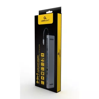 Gembird USB-C 9v1 Multiport USB   HDMI   VGA   PD   Kartenleser   LAN   Audio