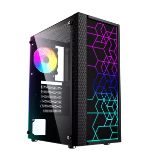 Gembird Computer Fornax 2500 ARGB/Midi Tower/Transparent/Schwarz Gembird Computer Fornax 2500 ARGB/Midi Tower/Transparent/Schwarz