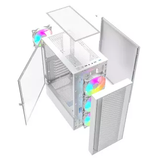 Gembird Fornax 4000 ARGB/Midi Tower/Transpar./Weiß