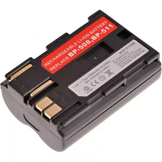 Akku T6 Power Canon BP-508, BP-511, BP-511A, BP-512, BP-514, 1600mAh, 11,8Wh, braun