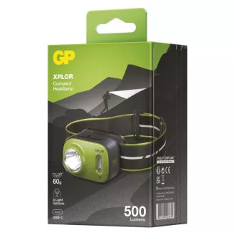 Wiederaufladbare LED-Stirnlampe GP Xplor PHR17, 500 lm
