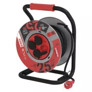 EMOS TROMMEL METALL 25M;4Z;1,5MM,GUMMI/GUMMI