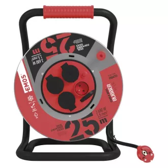 EMOS TROMMEL METALL 25M;4Z;1,5MM,GUMMI/GUMMI
