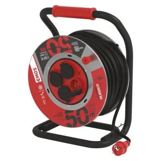 EMOS TROMMEL METALL 50M,4Z; 1,5MM, GUMMI/GUMMI EMOS TROMMEL METALL 50M,4Z; 1,5MM, GUMMI/GUMMI