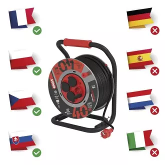 EMOS TROMMEL METALL 4Z 40M 2,5MM GUMMI/NEOPREN