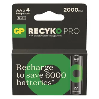 GP Wiederaufladbare Batterie. ReCyko Pro AA (HR6) 2000mAh - 4 Stück GP Wiederaufladbare Batterie. ReCyko Pro AA (HR6) 2000mAh - 4 Stück