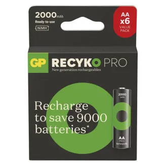 GP Wiederaufladbare Batterie. ReCyko Pro AA (HR6) 2000mAh - 6 Stück