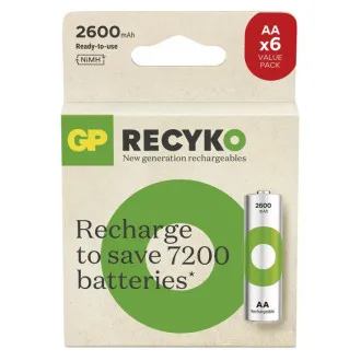 GP Wiederaufladbare Batterie. ReCyko 2600 AA (HR6) - 6 Stück