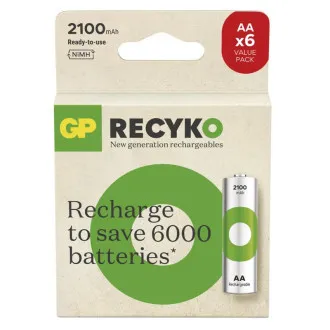 GP Wiederaufladbare Batterie. ReCyko 2100 AA (HR6) - 6 Stück GP Wiederaufladbare Batterie. ReCyko 2100 AA (HR6) - 6 Stück