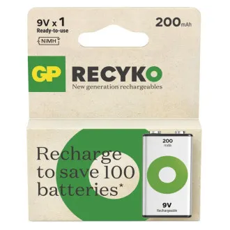 GP Wiederaufladbare Batterie. ReCyko 200 (9V) - 1St.