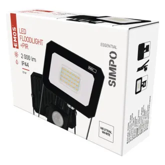 EMOS LED REFLECTOR SIMPO 20W, 2000Lm, 4000K, PIR EMOS LED REFLECTOR SIMPO 20W, 2000Lm, 4000K, PIR