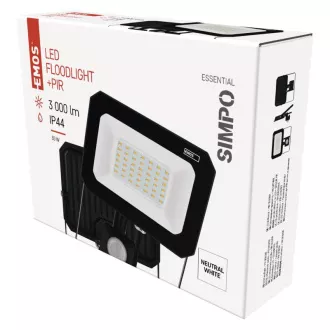 EMOS LED REFLECTOR SIMPO 30W, 3000Lm, 4000K, PIR EMOS LED REFLECTOR SIMPO 30W, 3000Lm, 4000K, PIR