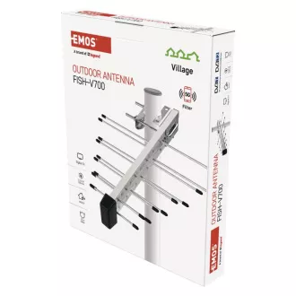 EMOS DVB-T Antenne FISH-V700, 5G Filter, 470-698MHz