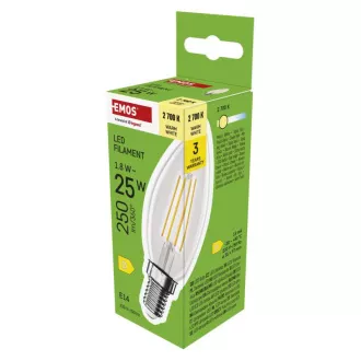 EMOS LED FLM KERZE 1,8W(25W) 250lm E14 WW